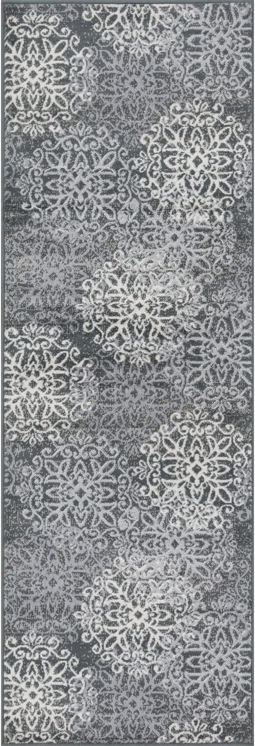 Leigh Traditional Floral Scroll Indoor Area Rugs & Runner Rugs - Non-Slip Soft Living Room Bedroom Decor Carpet