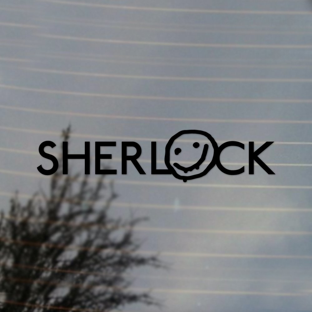 Sherlock Holmes Smiley Vinyl Decal - Black Cosplay Sticker for Laptops, Cars & Fan Gear - Perfect for Anime Conventions & Fan Merchandise