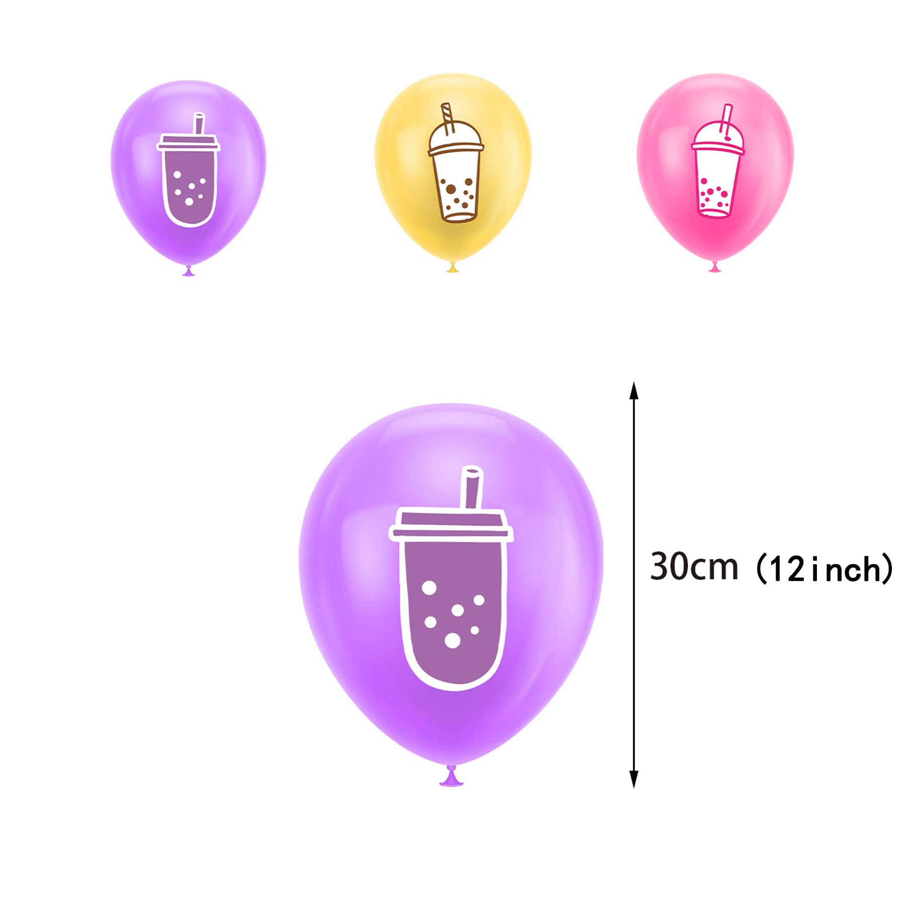Bubble Tea Party Decorations Kit - Boba Tea Birthday Banner, Spirlas, Cake Topper, Cupcake Toppers & Balloons for Boba Themed Celebrations | Perfect for Birthday Parties, Baby Showers & Bridal Showers