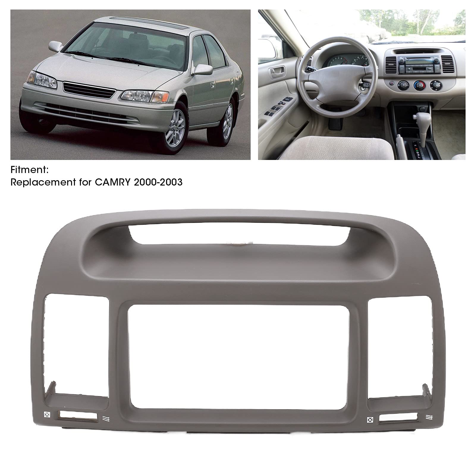 2 Din Car Stereo Radio Fascia Panel - ABS Replacement Dashboard Frame for Toyota Camry 2000-2003 Models | Perfect for Car Audio System Upgrades & Custom Installations