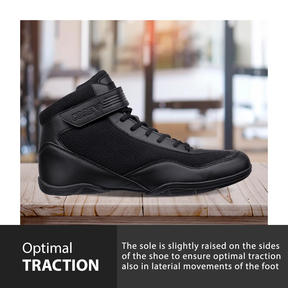 CORE Wrestling Shoes for Men, Women & Kids – High Traction, Durable Combat Sports Footwear for Wrestling, Boxing, Weightlifting & Bodybuilding – Lightweight Gym Shoes for Training & Competition