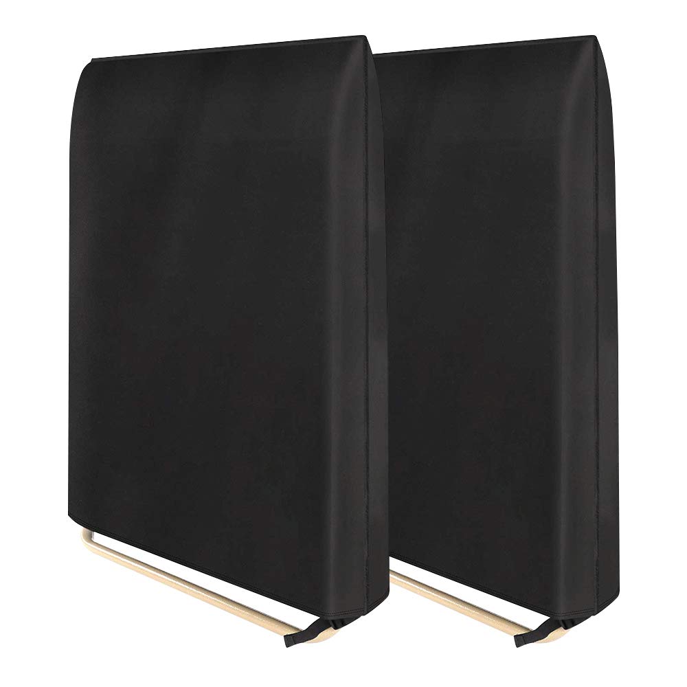 2Pcs Waterproof UV-Resistant Patio Zero Gravity Folding Chair Covers - Outdoor Furniture Protector for Deck, Poolside & Backyard Use (Black)