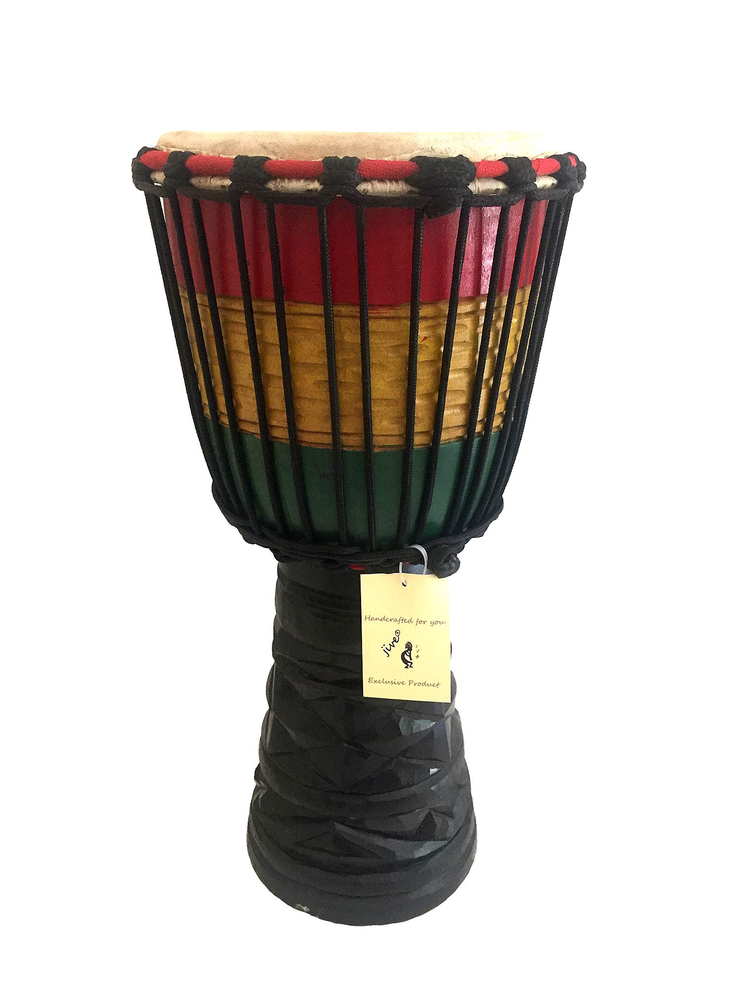 Hand Carved Solid Mahogany Wood Djembe Drum - 20