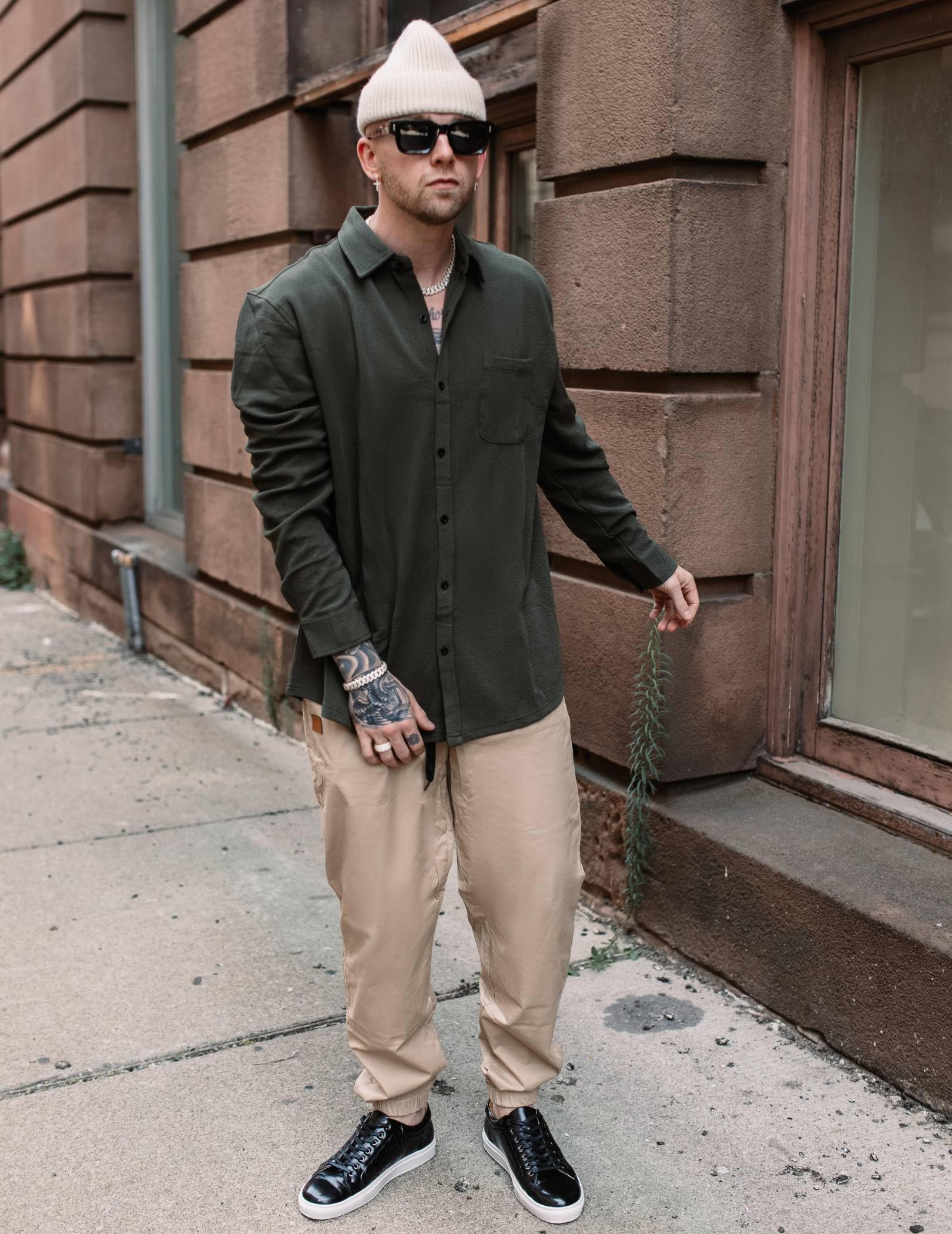 **COOFANDY Men's Casual Joggers - Cotton Elastic Waist Drawstring Cargo Pants for Hiking, Outdoor, Workout & Lounge Wear**    (Note: This optimized title includes keywords like 