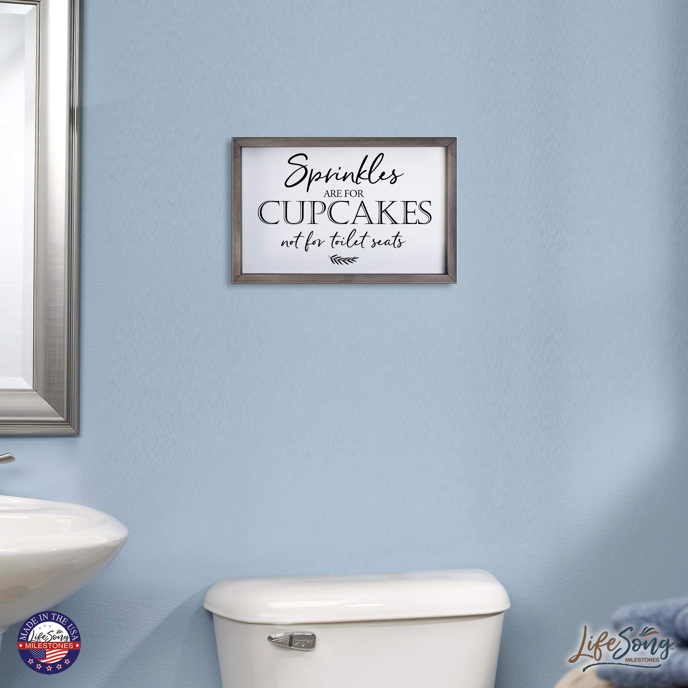 Farmhouse Bathroom Sign - Rustic Wooden Decor for Modern Homes, Perfect Wall Art for Cupcakes & Sprinkles Theme