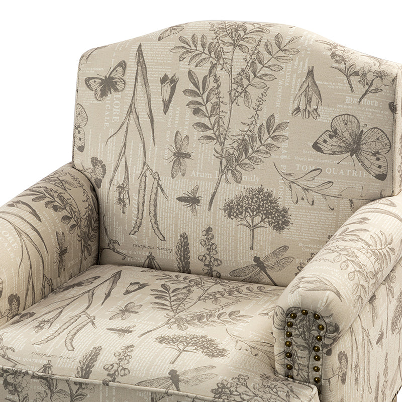 Raphael Farmhouse Armchair with Wooden Legs - Sturdy Frame Accent Chair for Living Room, Bedroom & Office (Multiple Styles Available)