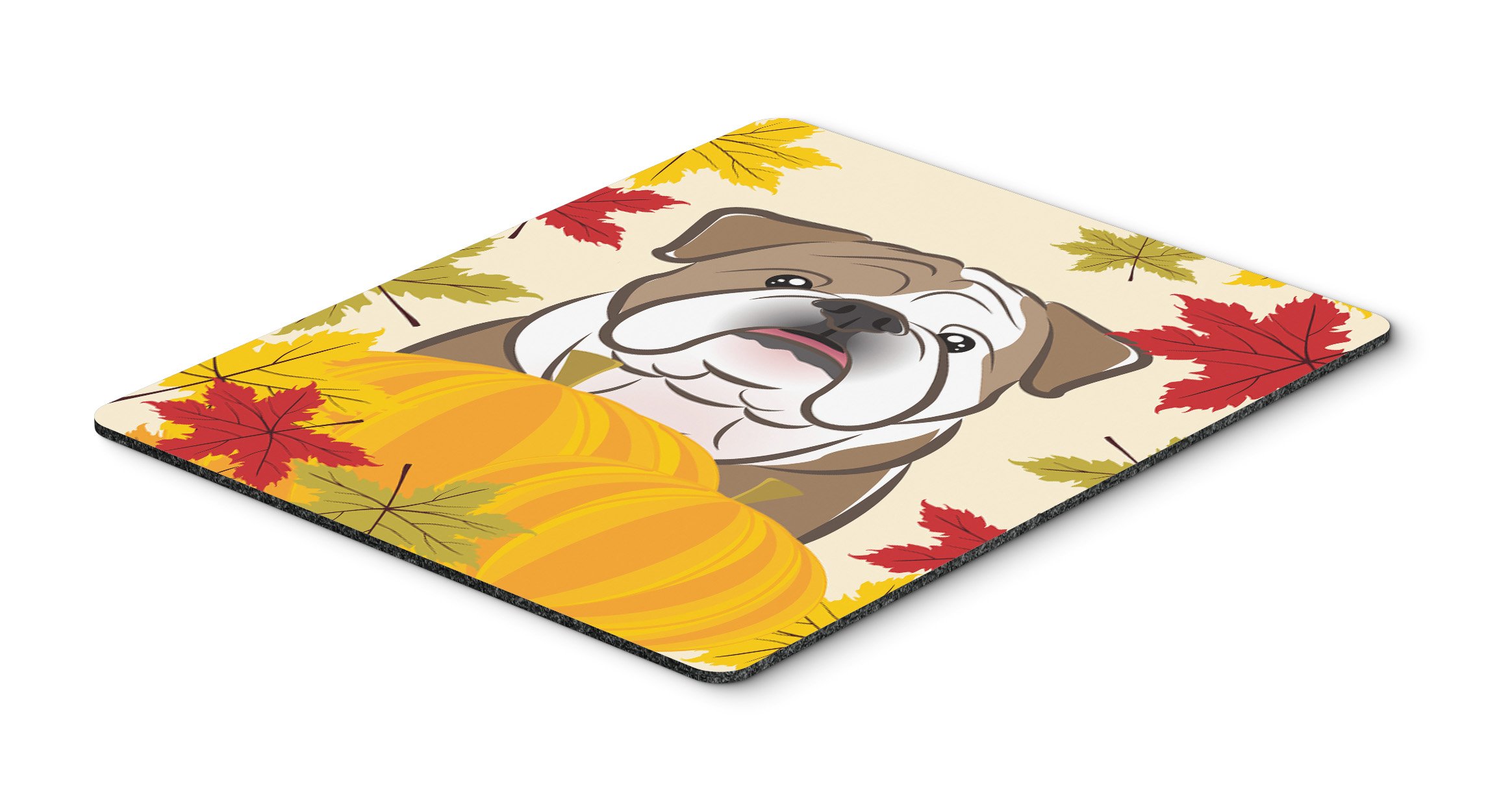 English Bulldog Thanksgiving Mouse Pad - Large Washable Non-Slip Desk Mat for Home Office, Gaming & Computer Work | Holiday Decor & Gift Idea | Heat Resistant Hot Pad & Trivet for Kitchen Use