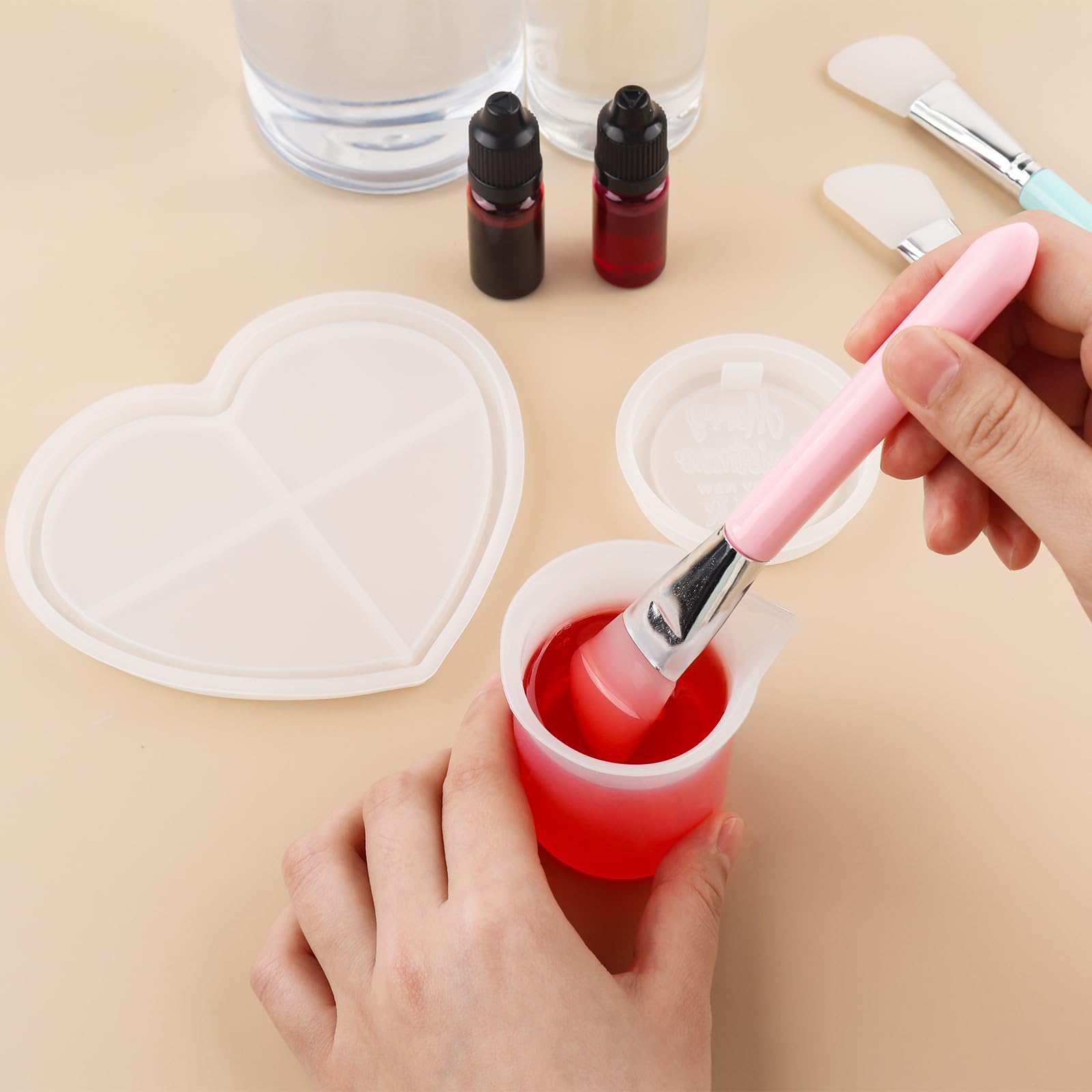 8-Piece Silicone Craft Brush Set - Reusable Epoxy Resin Brushes, Spatula & Spreading Tools for DIY Painting, Mixing & Glitter Tumbler Art - Perfect for Resin Crafts, Acrylic Pouring & Epoxy Projects