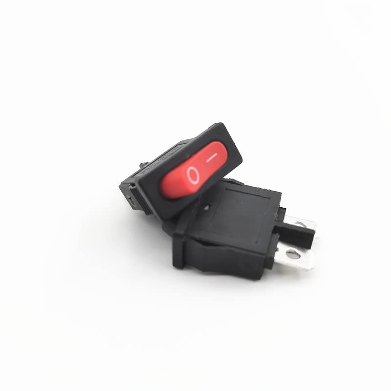 5Pcs KCD1-110 10x22mm Black Super Thin Rocker Switch NO/OFF 2 Pin Small Instrument Power Switch - Red | Compact Electrical Component for DIY Projects, Automotive, and Home Appliances