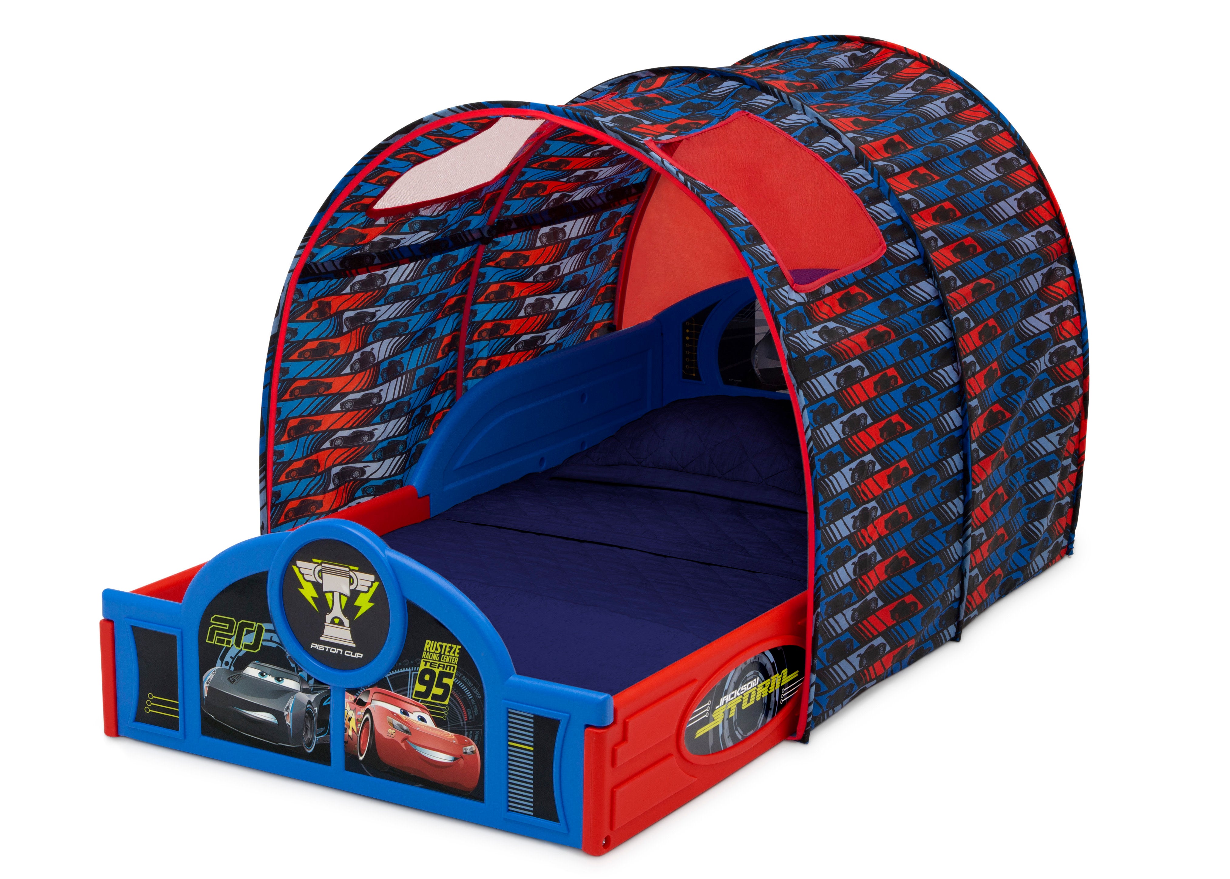 Best Cars Sleep and Play Toddler Bed with Tent - Fun & Cozy Race Car Themed Bed for Kids - Perfect for Playtime, Naps & Bedtime Adventures