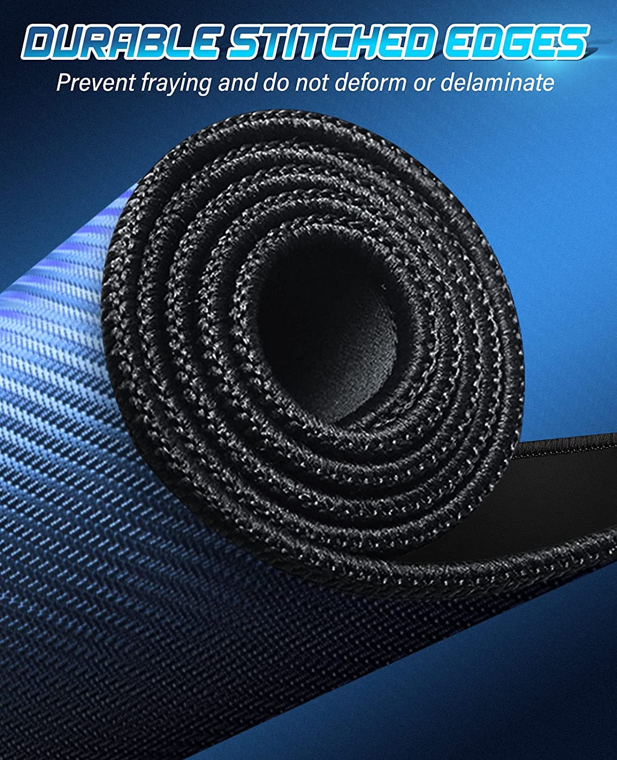 UtechSmart Large Gaming Mouse Pad - Non-Slip Rubber Base, Stitched Edges & Washable Micro-Weave Cloth Surface - Perfect for Office, Home & Esports (Black) | Ideal for PC Gaming, Work from Home & Computer Use