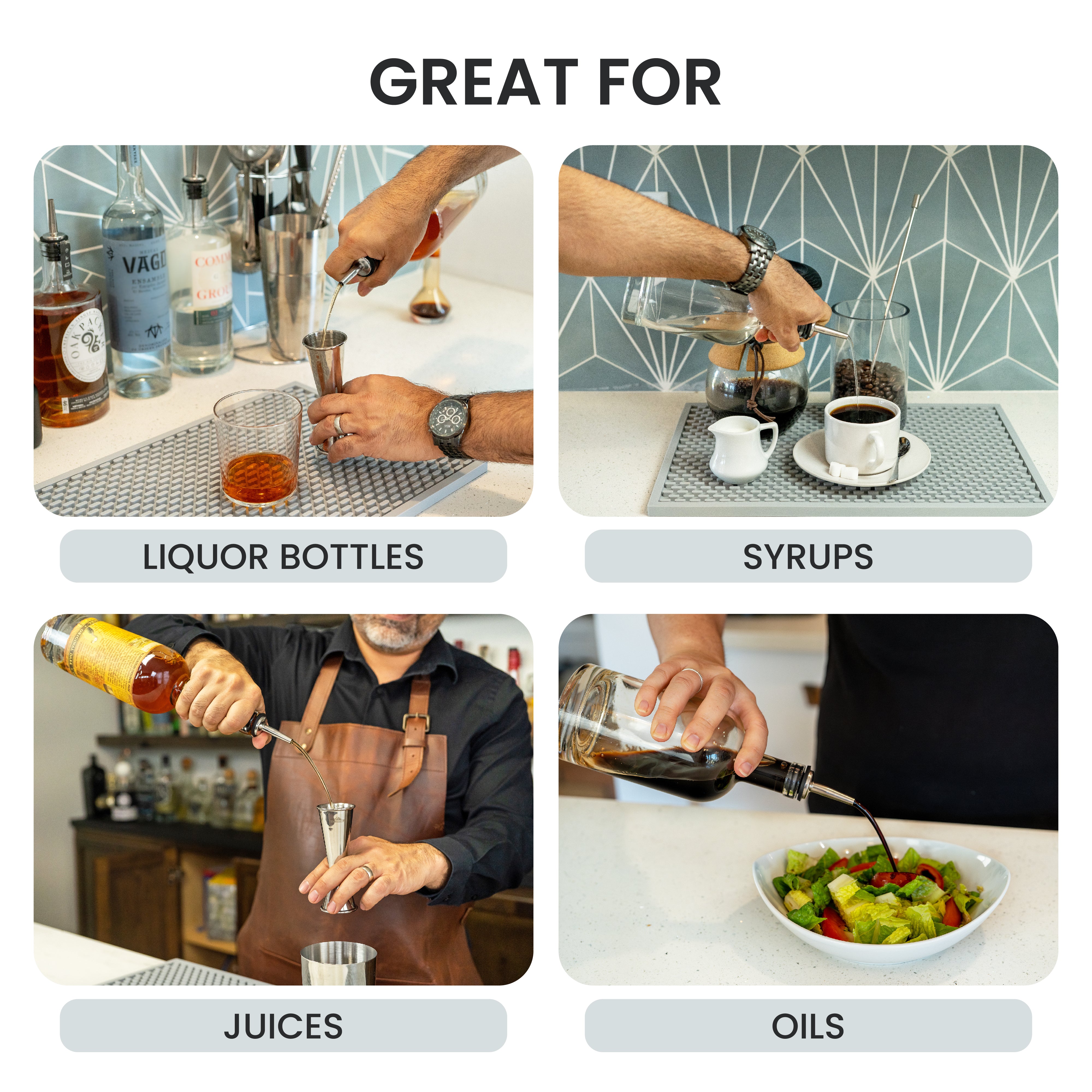 Premium Stainless Steel Pour Spout for Liquids - Durable & Leak-Proof Kitchen Accessory for Oil, Vinegar, Syrup & More - Perfect for Home Bars, Restaurants & DIY Cocktails
