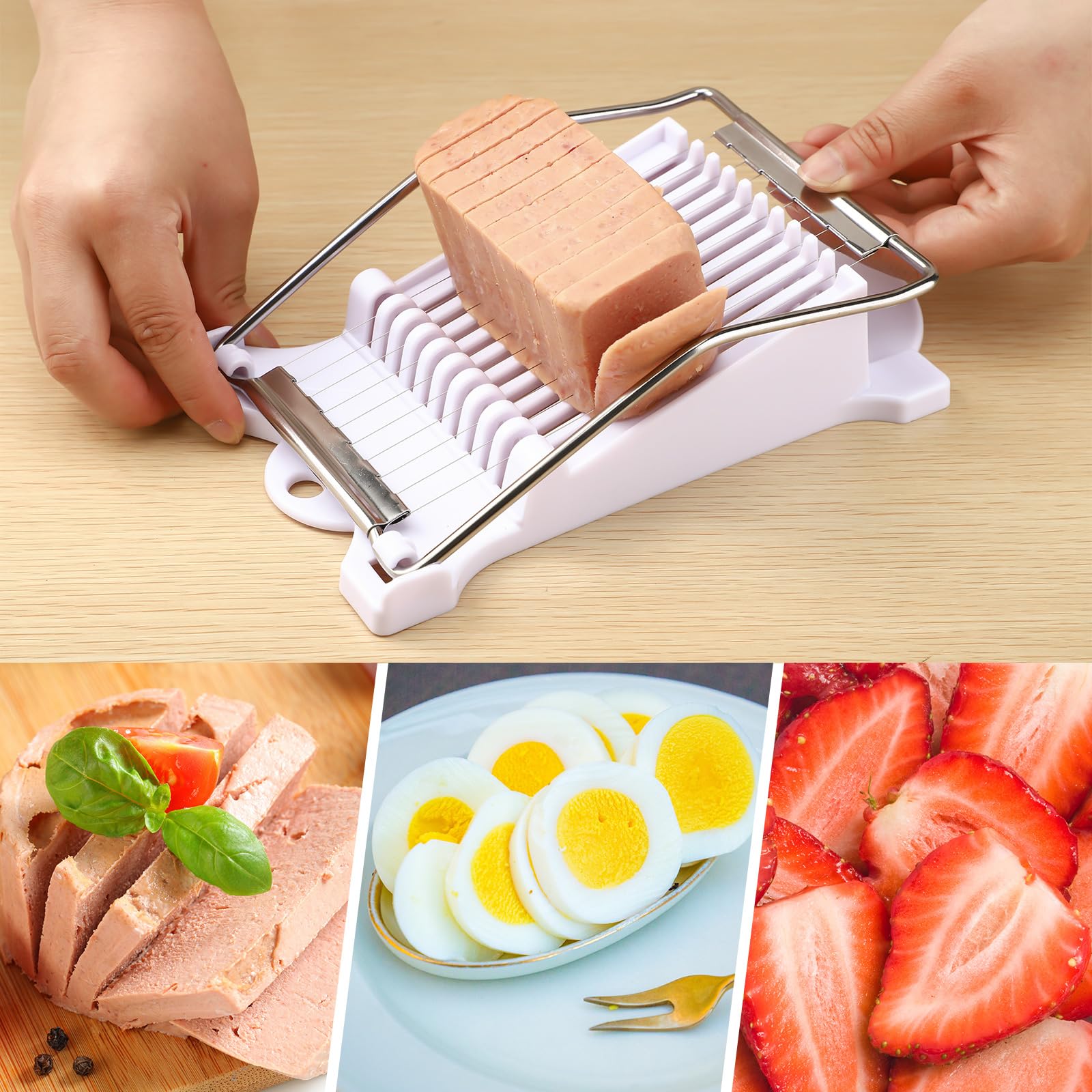 Musubi Maker Kit - 2 Acrylic Musubi Molds & Stainless Steel Luncheon Meat Slicer | BPA-Free Sushi Press for Onigiri & Spam Musubi | Perfect for Home Cooking, Meal Prep & Japanese Cuisine Lovers