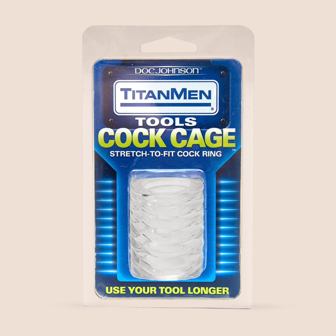 TitanMen Cock Cage - Thick & Ribbed Sleeve for Comfort & Security | BDSM Accessories for Couples Play & Male Chastity Devices | Perfect for Roleplay, Bondage & Fetish Lovers