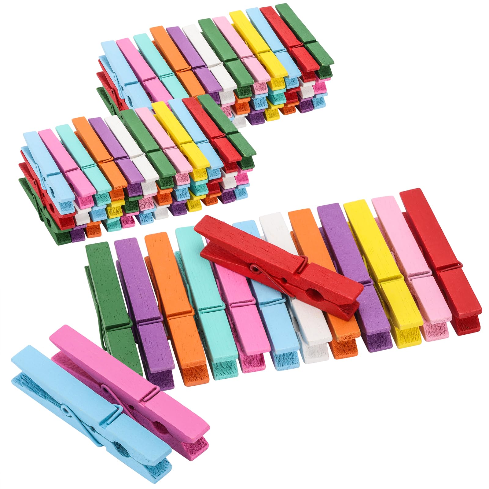 80pcs Colored Wooden Clothespins - 3 Inch Heavy Duty Wooden Clips for Hanging Laundry, DIY Crafts, Photo Display & Home Organization - Perfect for Drying Clothes, Bulletin Boards & Creative Projects