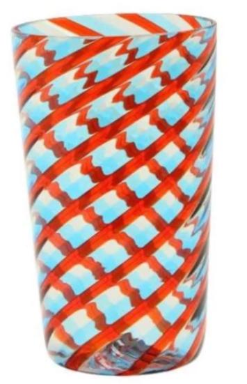 PRE ORDER Set of Six Candy-Colored Red/Robin Egg Blue Glassware - Perfect for Easter Decorations, Party Centerpieces & Home Tableware