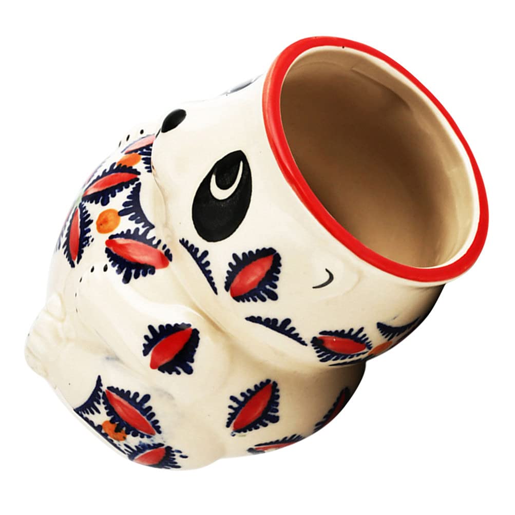 DOITOOL 16oz Ceramic Tiki Mugs - Hawaiian Themed Espresso Coffee Cups & Cocktail Glasses for Tropical Parties, Luau Decor, and Home Bar Use