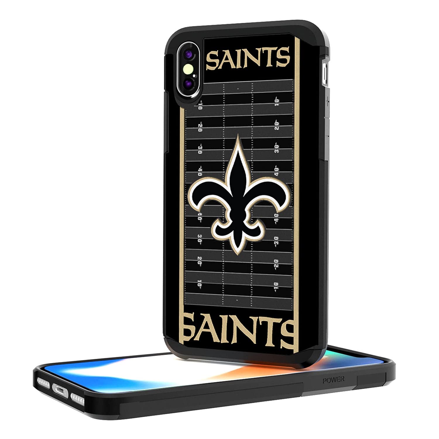 New Orleans Saints iPhone Rugged Case with Field Design - Durable Protection for iPhone 14/13/12/11 Pro Max - Perfect for Football Games, Tailgating & Saints Fan Gifts