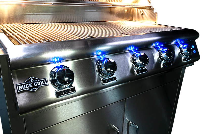 5 Burner 40 Inch Buck Gas Grill - Outdoor BBQ Grill with Stainless Steel Construction - Perfect for Backyard Parties, Camping & Tailgating