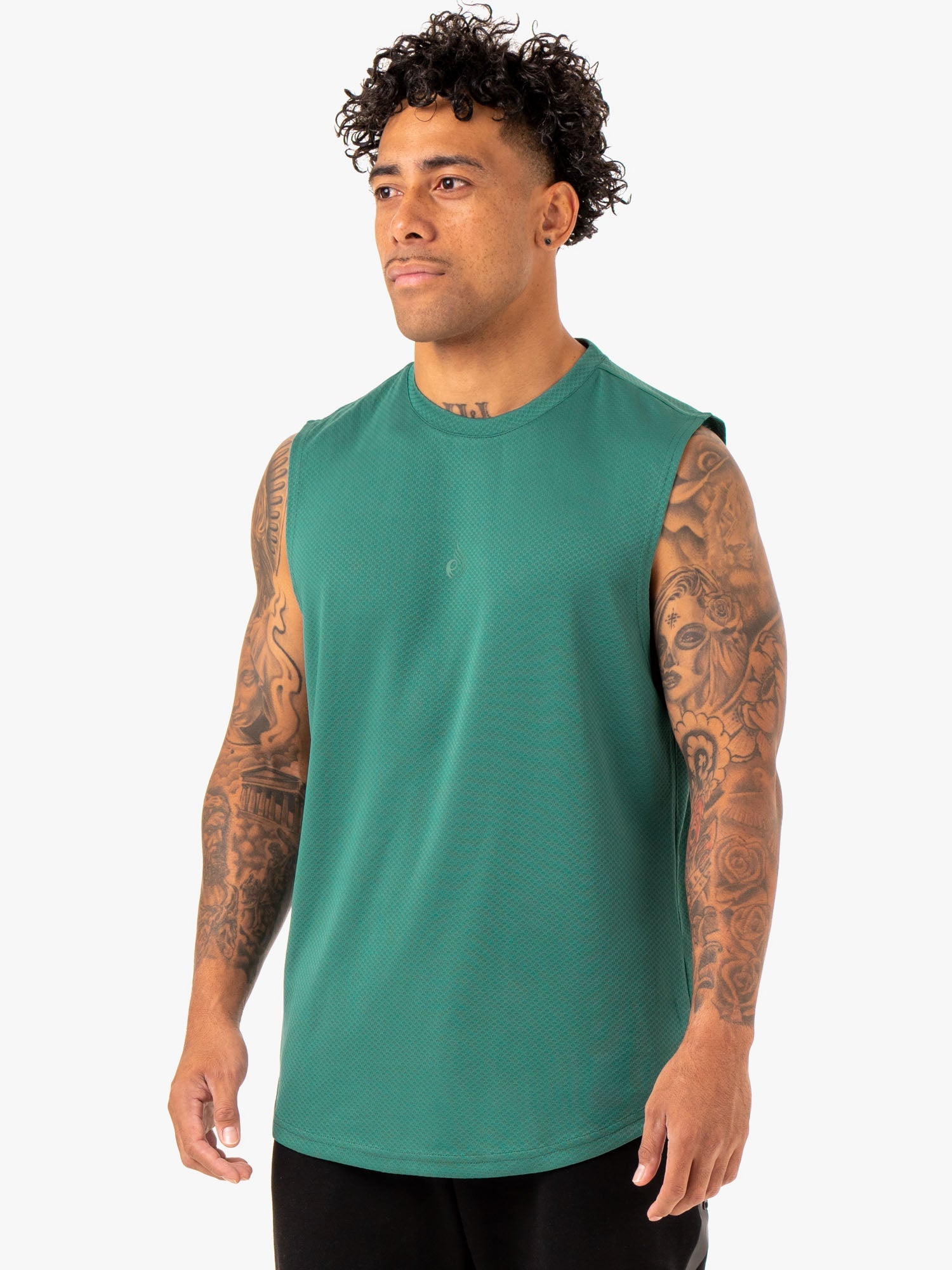 Enhance Muscle Tank Top for Men - Athletic Green Workout Shirt for Gym, Running & Fitness Training