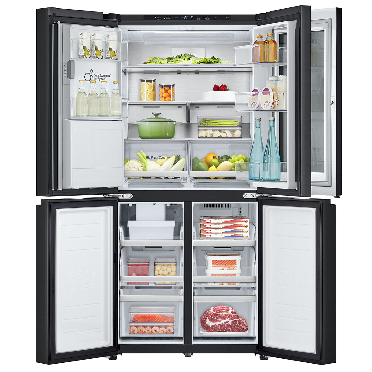 LG 508L French Door Refrigerator with InstaView Door-in-Door, Ice & Water Dispenser - Matte Black (GF-V500MBLC) - Perfect for Modern Kitchens & Large Family Storage