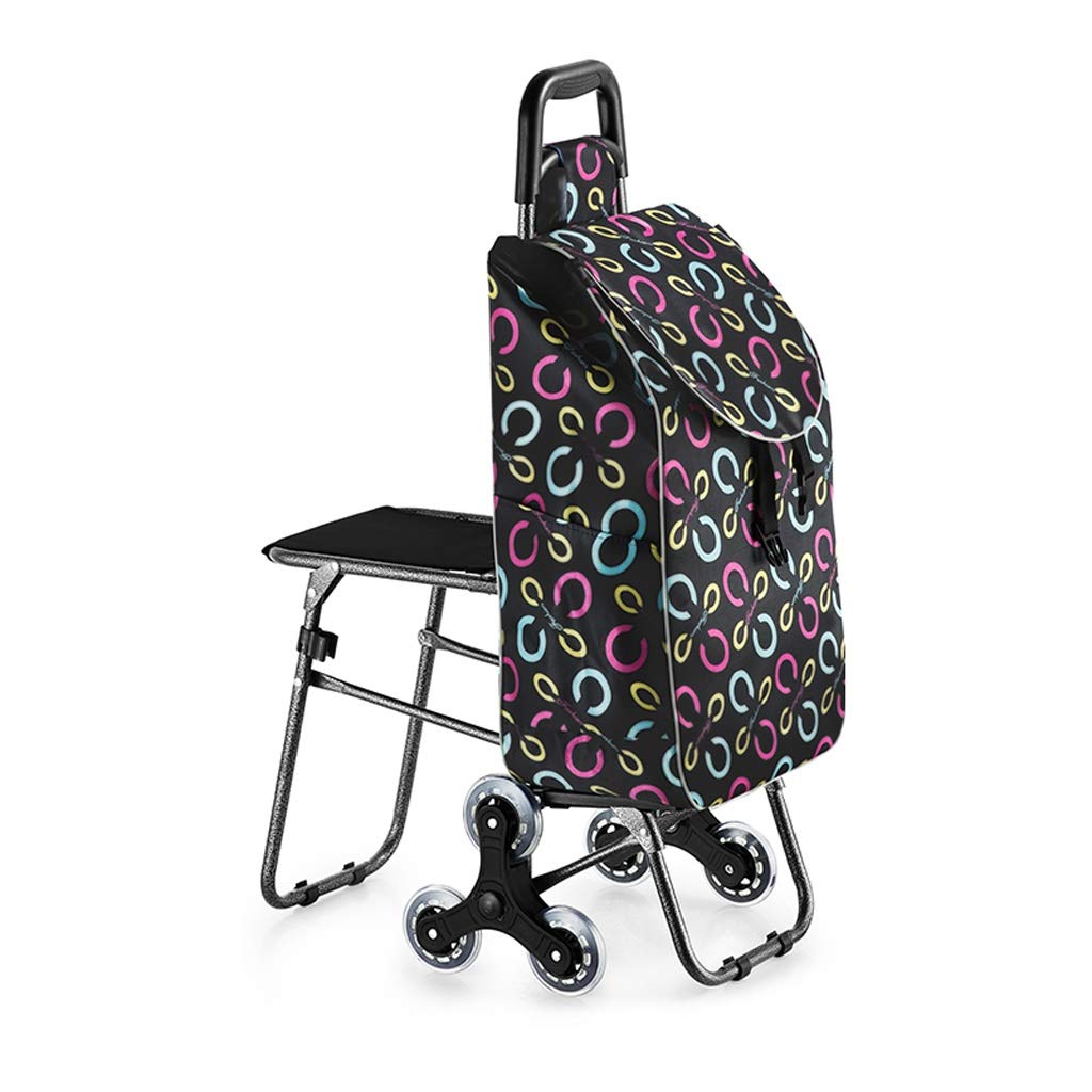 Foldable Grocery Shopping Cart with Seat & Travel Bag - 34.6