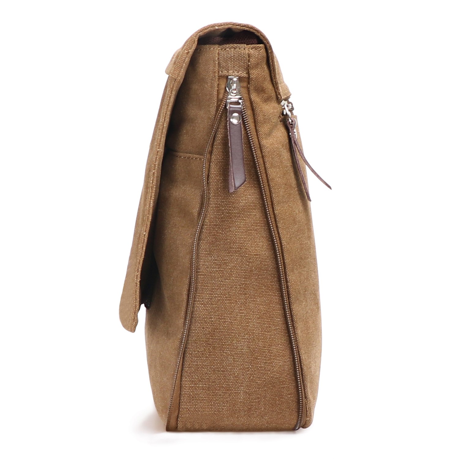 Vintage Canvas Leather Messenger Crossbody Bag - Small Organizer for Work, Travel & Everyday Use