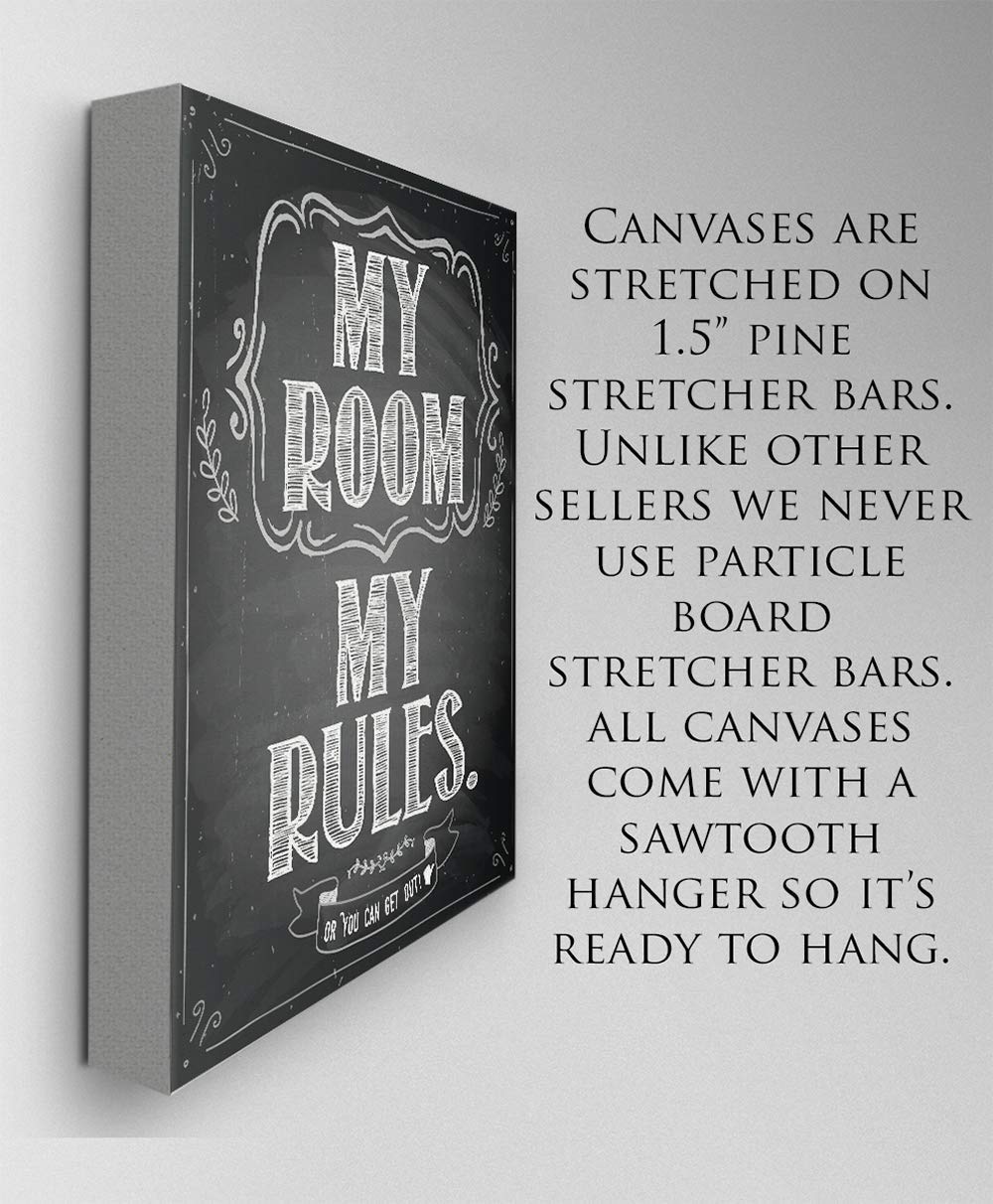 My Room My Rules - 16x20 Unframed Cool Art Print Posters for Teens - Trendy Wall Decor for Teen Bedroom & College Dorm Aesthetic - Perfect for Room Makeover, Birthday Gifts & Home Decor