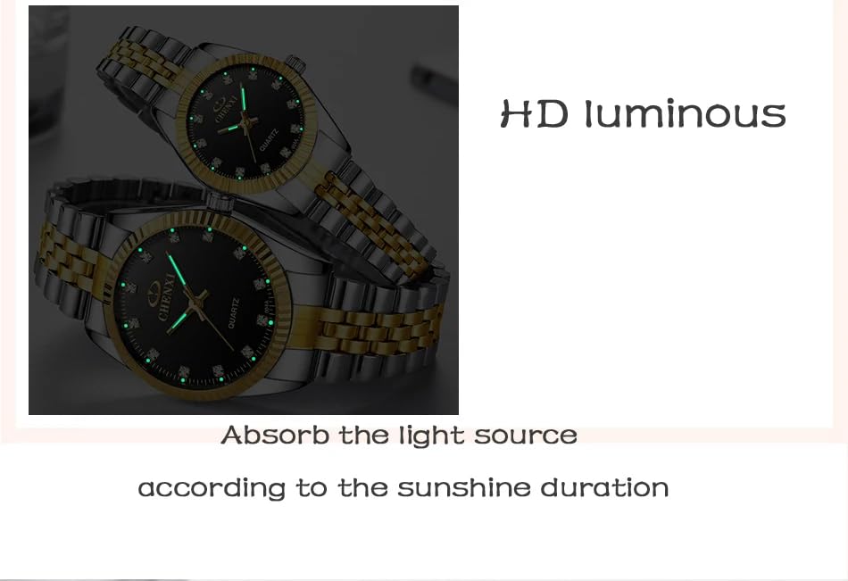 MASTOP Swiss Couple Watches - Luxury Gold Stainless Steel Waterproof Quartz Watch for Men & Women | Perfect for Anniversary Gifts, Date Nights & Romantic Occasions