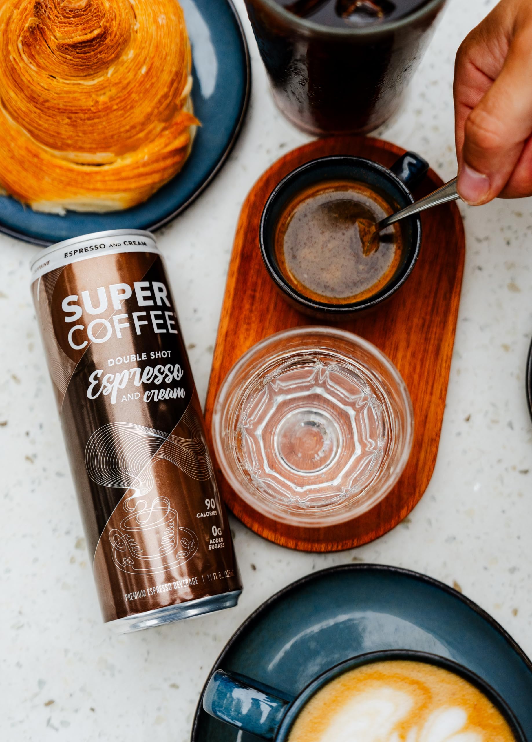 SUPER COFFEE Espresso & Cream Iced Keto Coffee - 0g Added Sugar, 90 Calories, 12 Pack (11 Fl Oz) | Protein Coffee Drink for Energy, Weight Loss & Keto Diet | Soy Free, Gluten Free | Perfect for Morning Boost, Workout Fuel & Office Refreshment