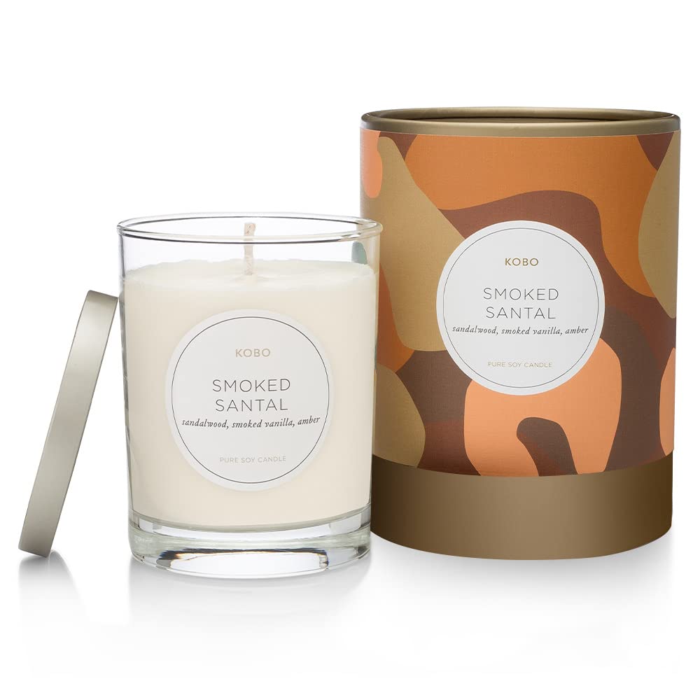 Premium Smoked Sandalwood Candle (11oz) | 100% Pure Soy Wax, Hand-Poured in USA | All Natural Aromatherapy Candle with 80-Hour Burn Time | Relaxing Home Fragrance for Bedroom, Yoga & Spa Nights