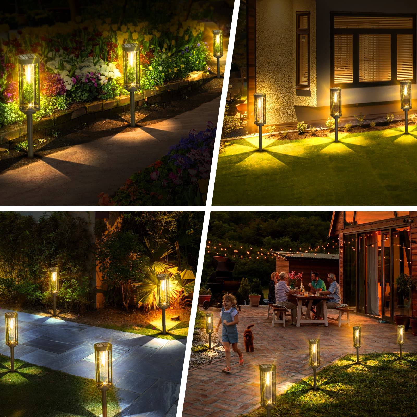 Solar Pathway Lights Outdoor 6 Pack - Waterproof Solar Walkway Lights for Driveway, Lawn, Patio & Yard | Bright LED Landscape Lighting for Garden, Sidewalk & Outdoor Decor | Energy-Efficient Solar Powered Lights for Nighttime Safety & Ambiance