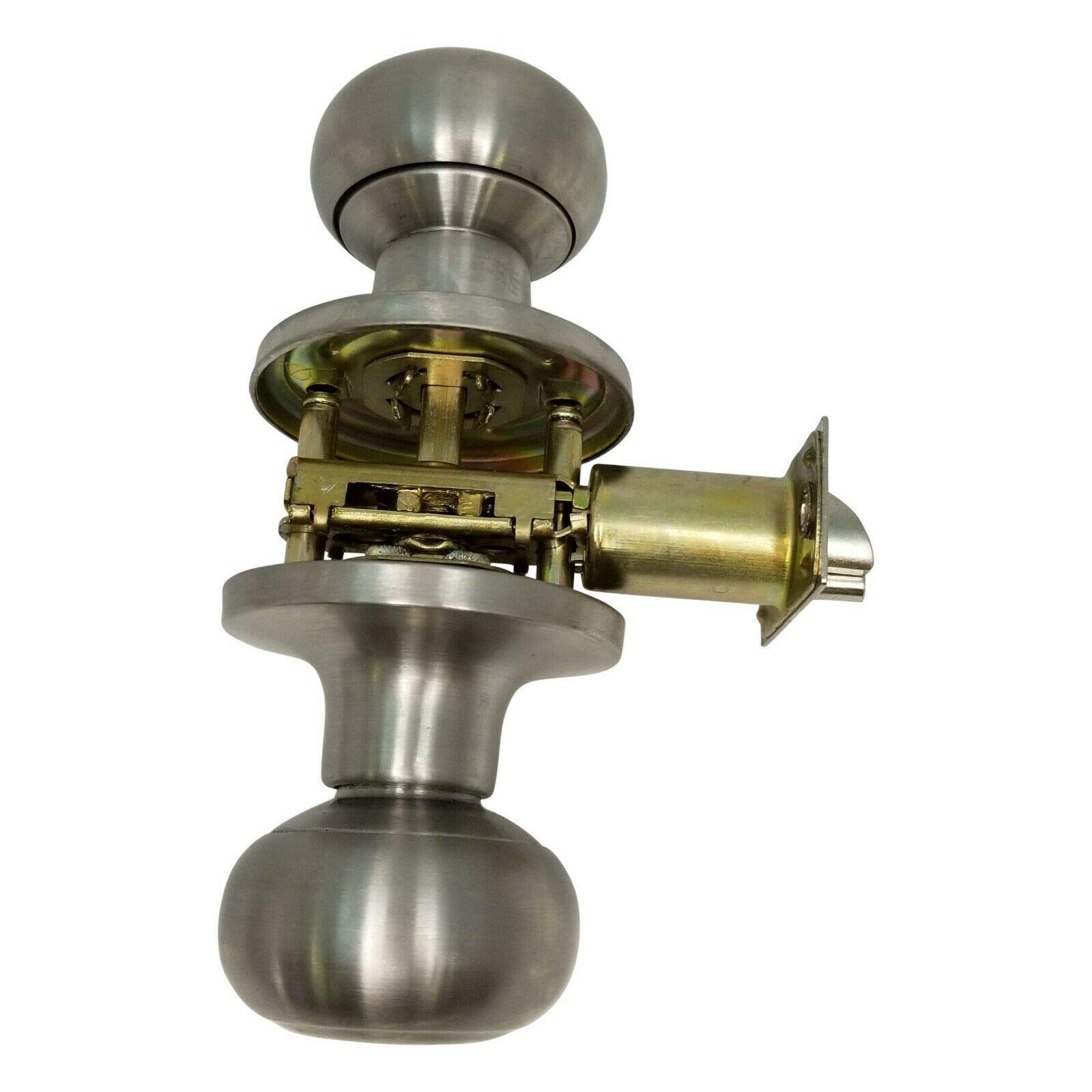 High Security Door Knob Lock with Keyed Cylinder - 3 Keys Included for Exterior & Interior Doors (SC1, Stainless Steel) - Ideal for Homes, Offices & Apartments