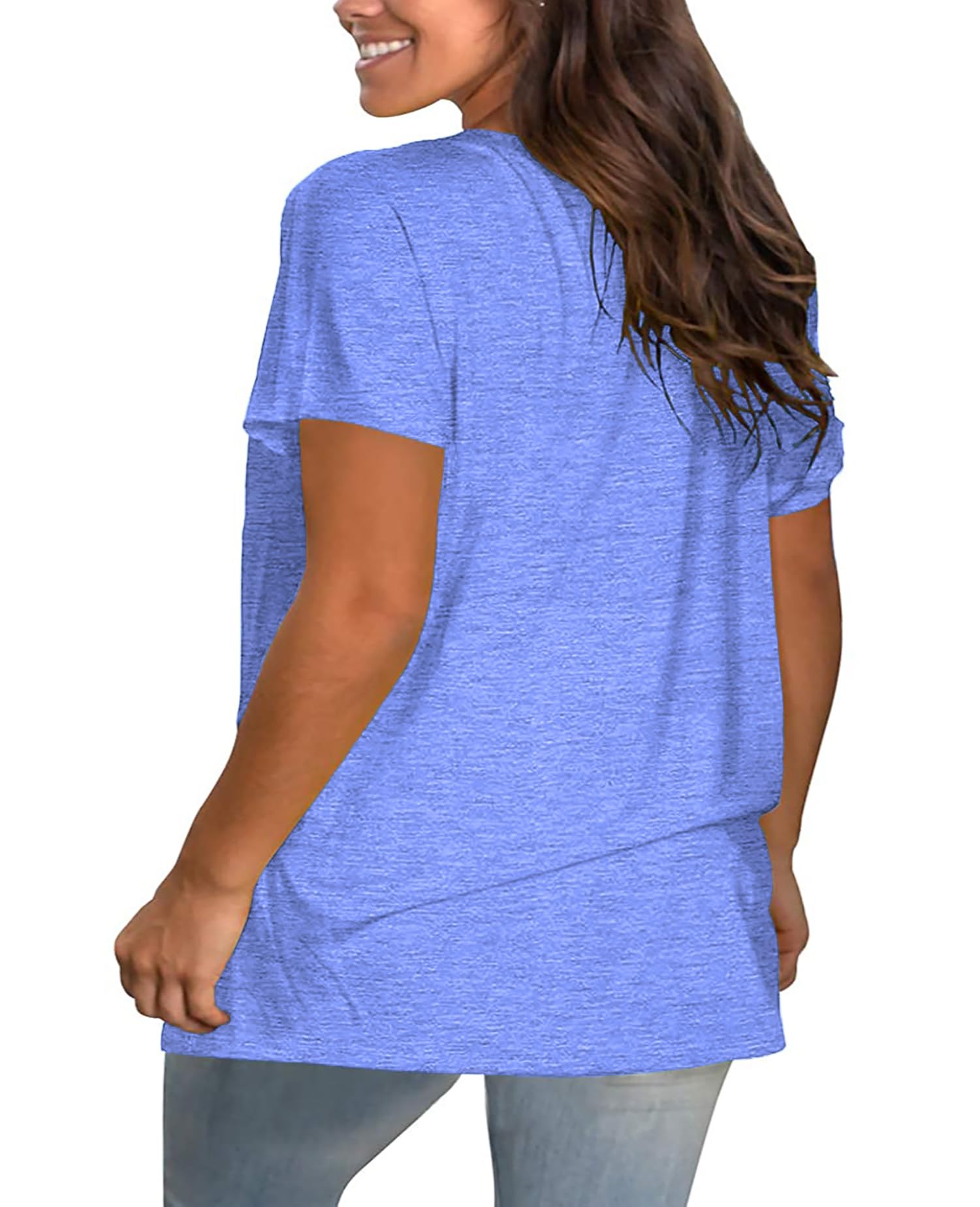 Plus Size Blessed V-Neck T-Shirts for Women - Soft Short Sleeve Summer Tops - Perfect for Casual Wear, Church & Vacation Outfits