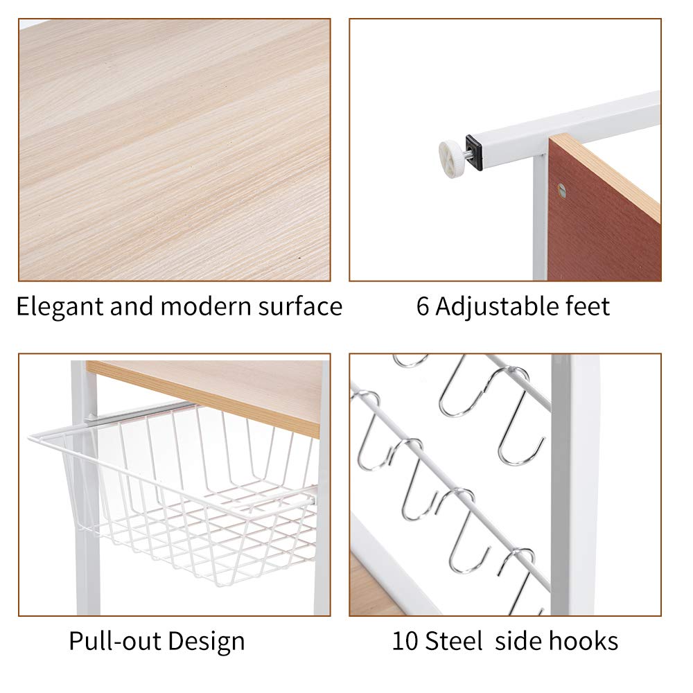 4-Tier Kitchen Baker's Rack & Microwave Stand - 35.5