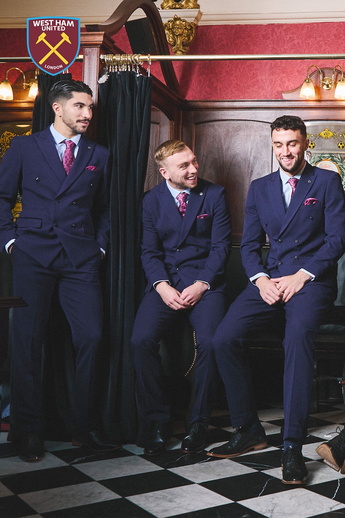 Official West Ham United Navy Blue Double Breasted Suit | Premium BROMLEY Club Suit for Men | Perfect for Match Days, Weddings & Formal Events