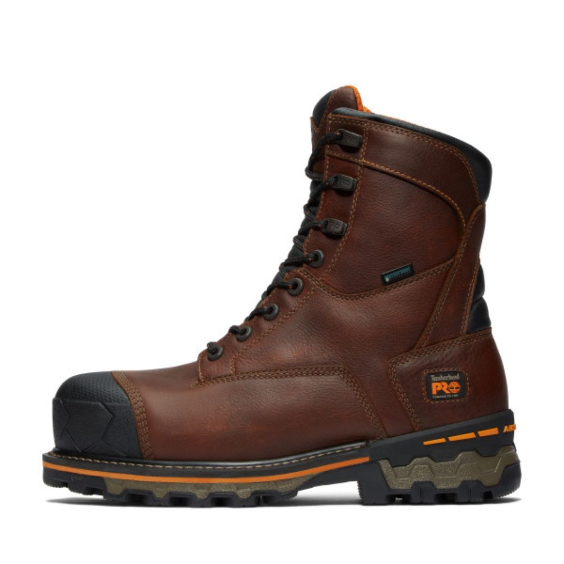 Timberland PRO Boondock Men's 8 Inch Waterproof Composite Toe Work Boots - Brown 89646 | Slip Resistant & Electrical Hazard Safety Shoes for Construction, Warehouse & Outdoor Jobs
