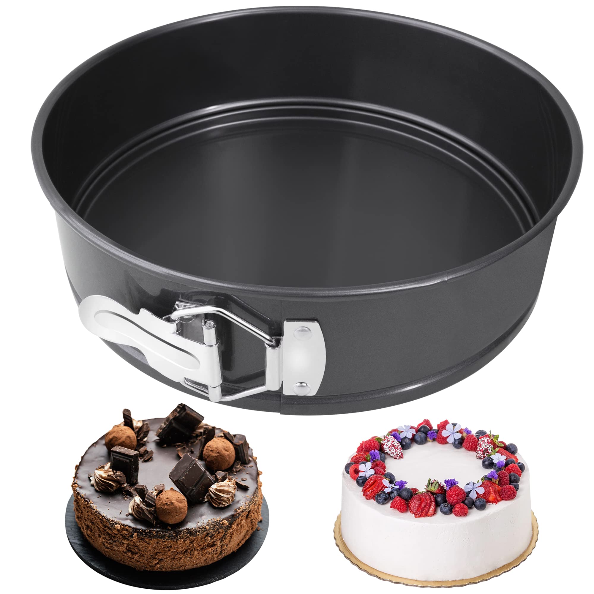 8 Inch Non-Stick Springform Cake Pan - 20cm Round Baking Tin for Cheesecake, Sponge Cake & Desserts | Perfect for Home Kitchen, Restaurants & Professional Baking (Durable Bakeware for Easy Release & Even Heating)