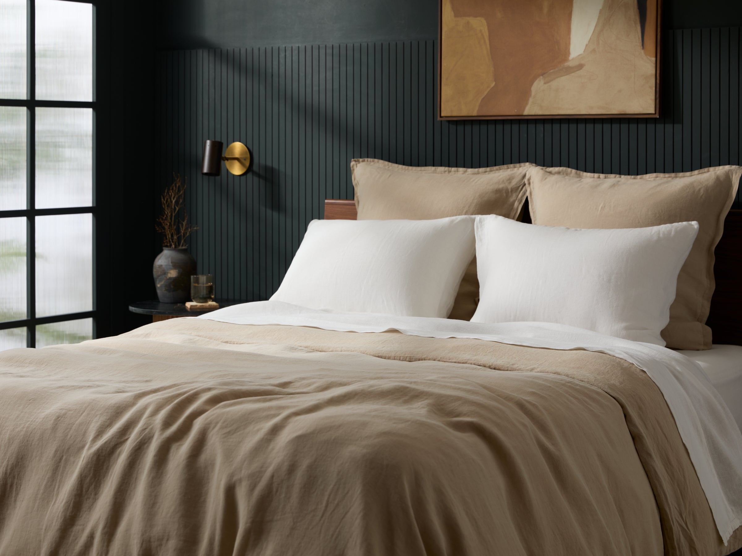 Premium Linen Euro Sham Pillowcase - Soft & Breathable (Haze Blue) for Bedroom Decor, Guest Room, or Luxury Hotel Styling