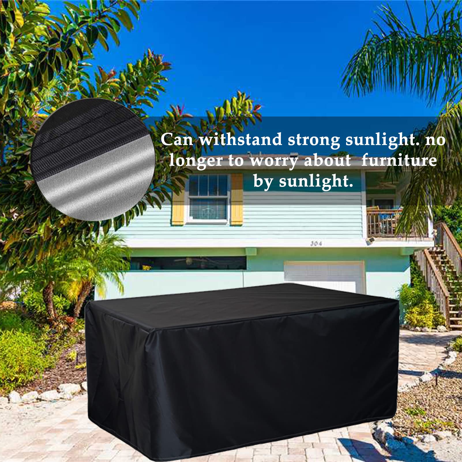 Waterproof Outdoor Furniture Covers 100x100x36 Inches - Heavy Duty 420D Oxford Fabric Rectangular Patio Set Cover for Garden, Deck & Backyard - All Weather Protection for Tables, Chairs & Outdoor Furniture (Ideal for Rain, Snow & UV Protection)