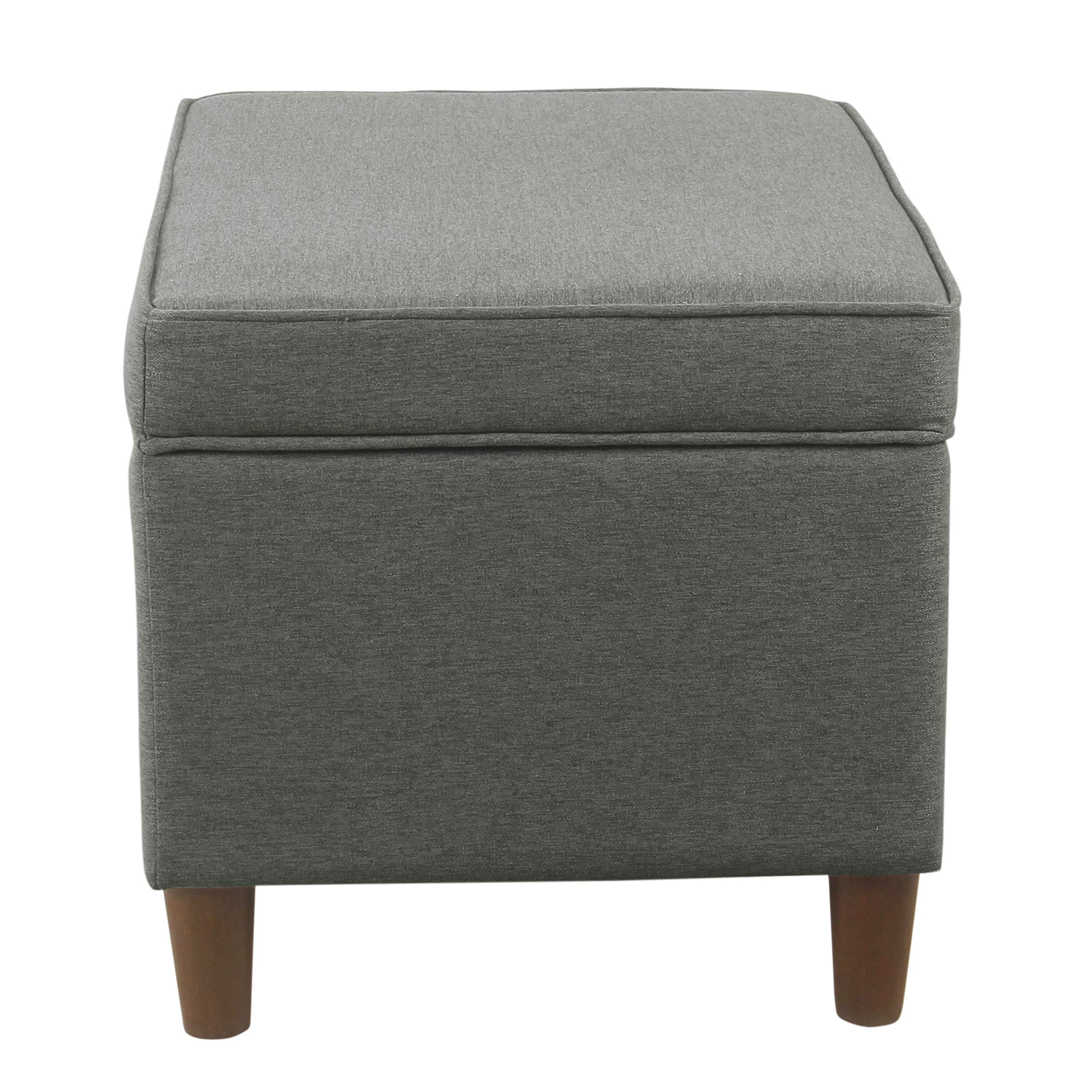 Modern Storage Ottoman - Dinah Collection for Living Room & Bedroom | Home Decor (Grey)