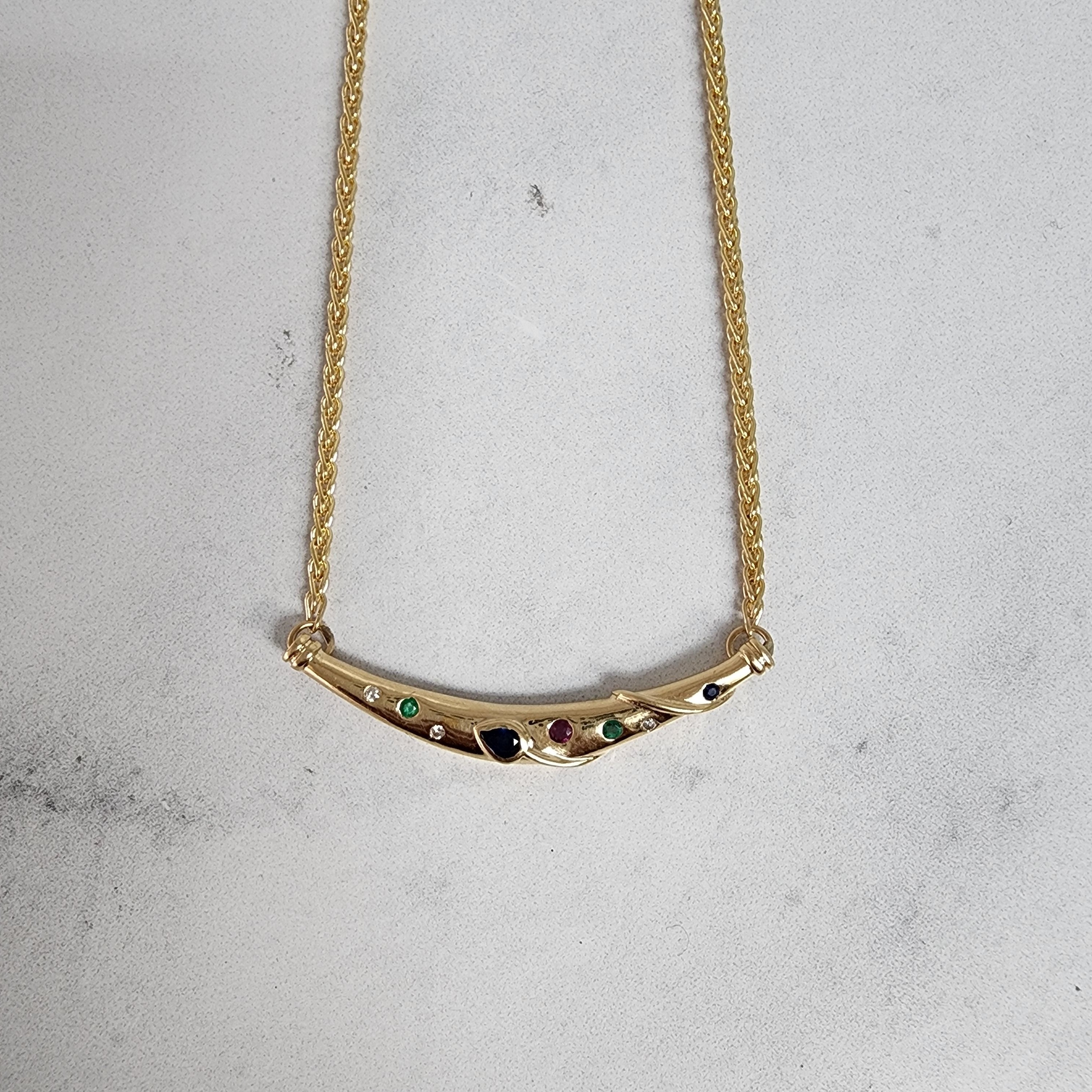 Assorted Gemstone Arc Necklace - Elegant Handmade Jewelry for Women | Perfect for Weddings, Parties & Everyday Wear