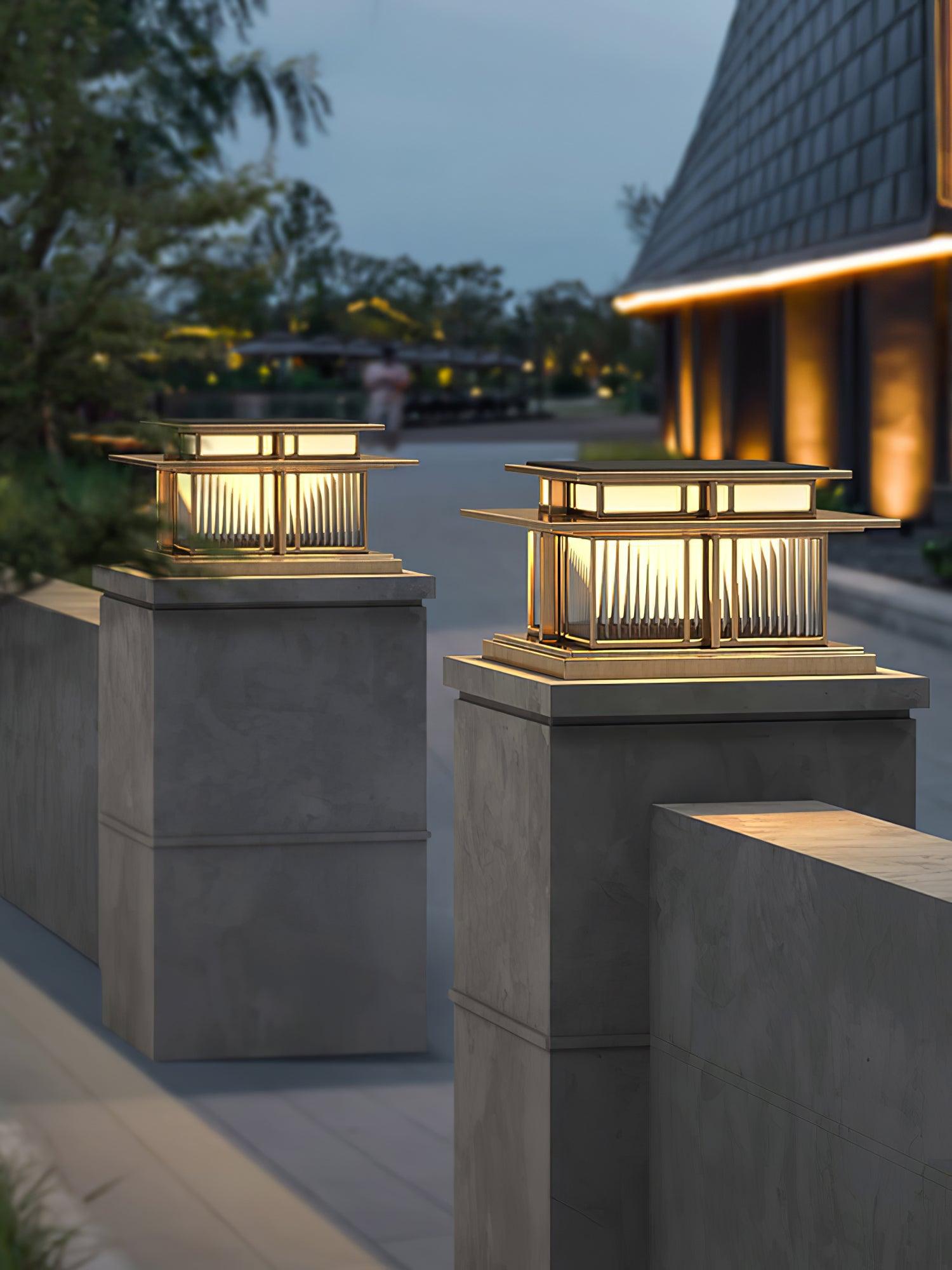 Boilyn Modern Outdoor Pillar Light - Waterproof LED Post Light for Garden, Patio, Pathway - Energy Efficient Solar or Hardwired Landscape Lighting for Home Exterior