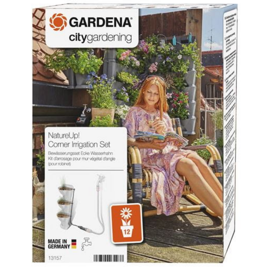 Gardena NatureUp! Irrigation Set Corner Water Tap 13157 20 - Durable Garden Watering System for Efficient Plant Care | Perfect for Lawns, Flower Beds & Vegetable Gardens