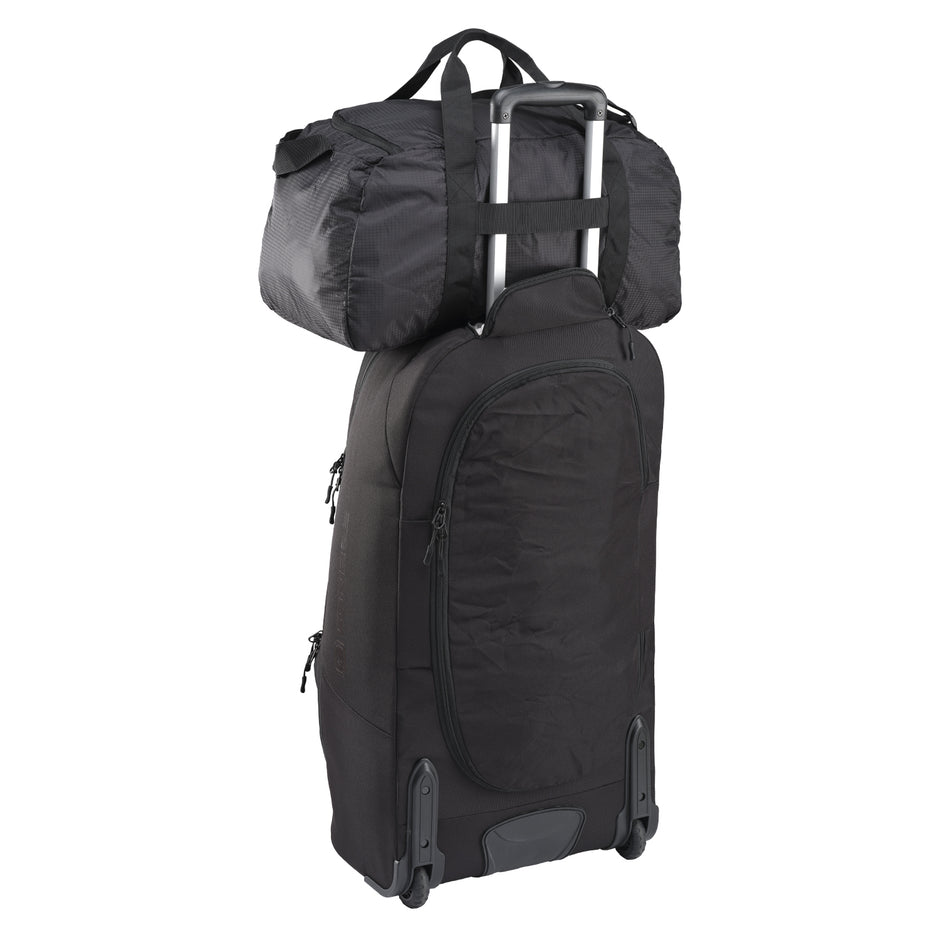 Caribee 1212 Folding 37L Duffle Bag - Black | Water-Resistant Travel Duffel for Gym, Camping & Weekend Getaways