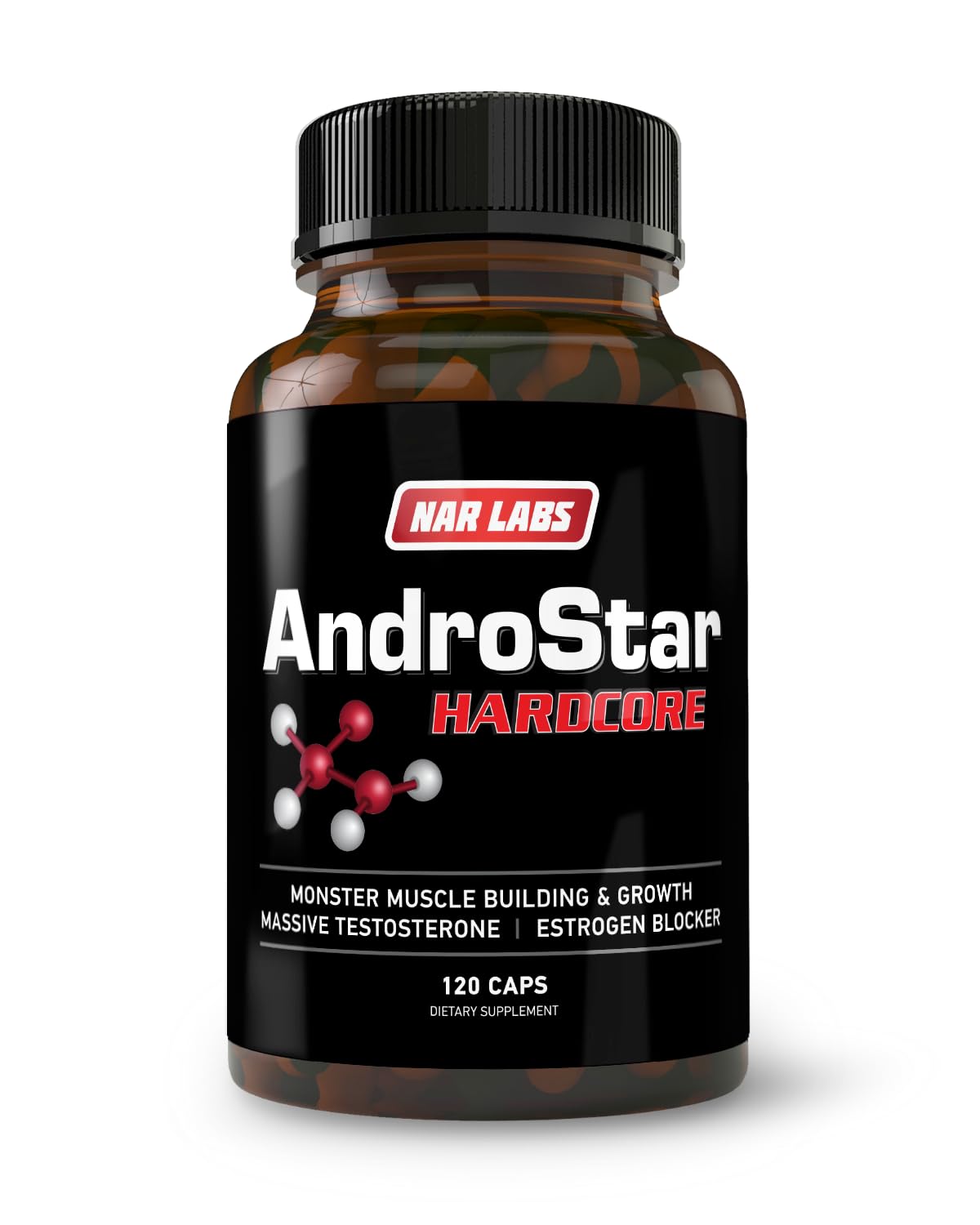 AndroStar Hardcore Natural Testosterone Booster for Men - Estrogen Blocker Supplement to Enhance Muscle Growth & Strength - 120 Capsules - Ideal for Bodybuilding, Workout Recovery & Male Fitness Performance
