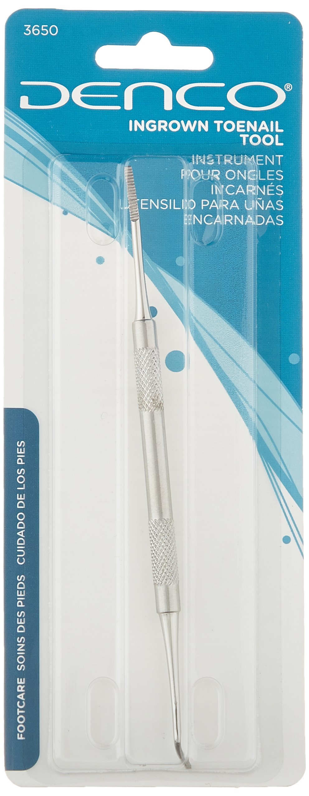 Denco Professional Ingrown Toenail Treatment Kit - Stainless Steel Toenail Clippers & Cuticle Pusher for Pain Relief - Perfect for Home Pedicure & Foot Care (Manicure Set, Nail Care Tools)
