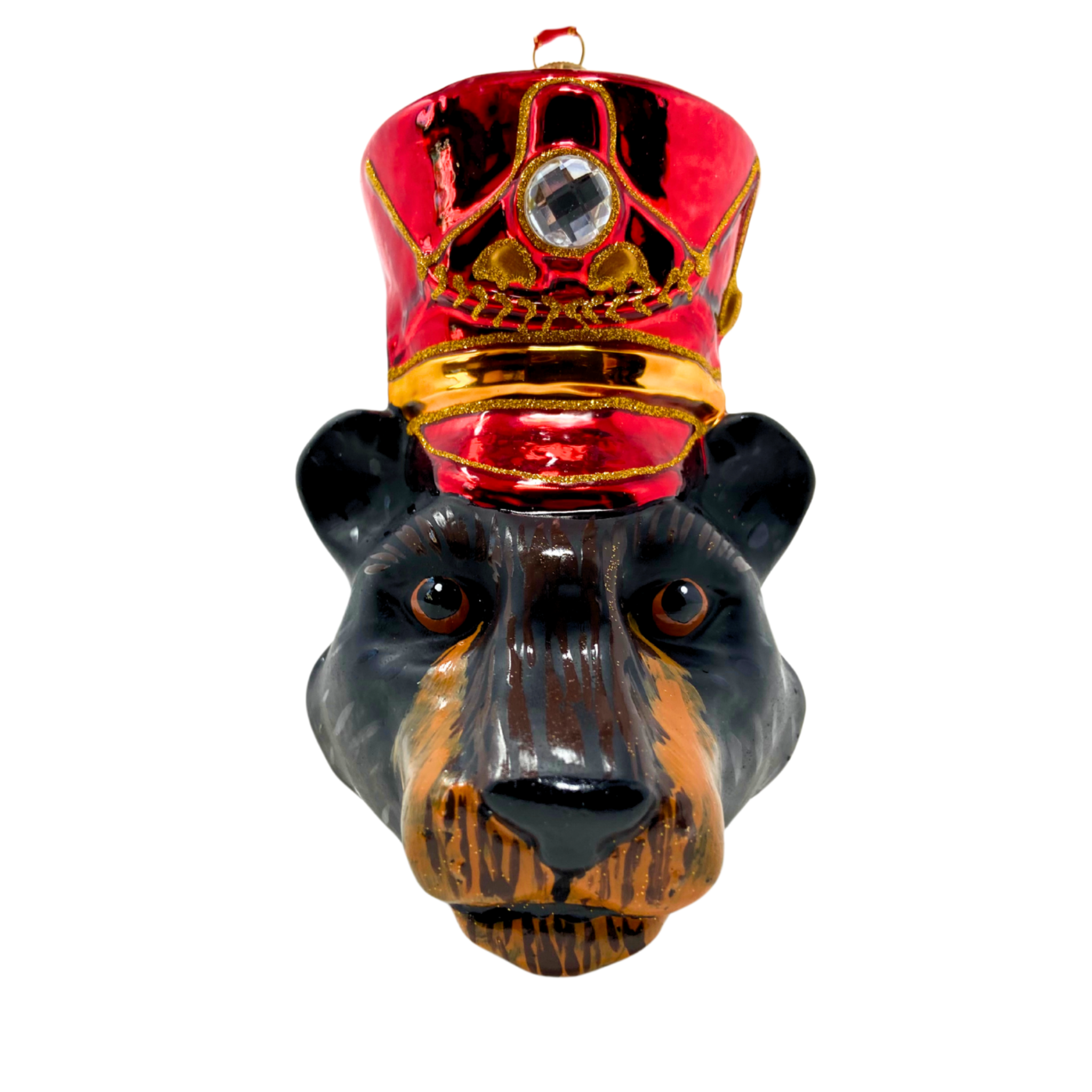 Handmade Bear Head Blown Glass Christmas Ornament - Unique Holiday Tree Decoration for Christmas, Winter, and Home Décor - Perfect for Gifts, Parties, and Festive Celebrations