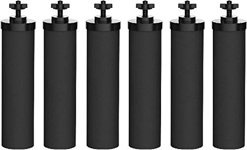 Nispira Premium Black Water Filter Cartridge - Compatible with Berkey Countertop Purification System (Replaces BB9-6) | Clean Drinking Water for Home, Travel & Emergency Preparedness
