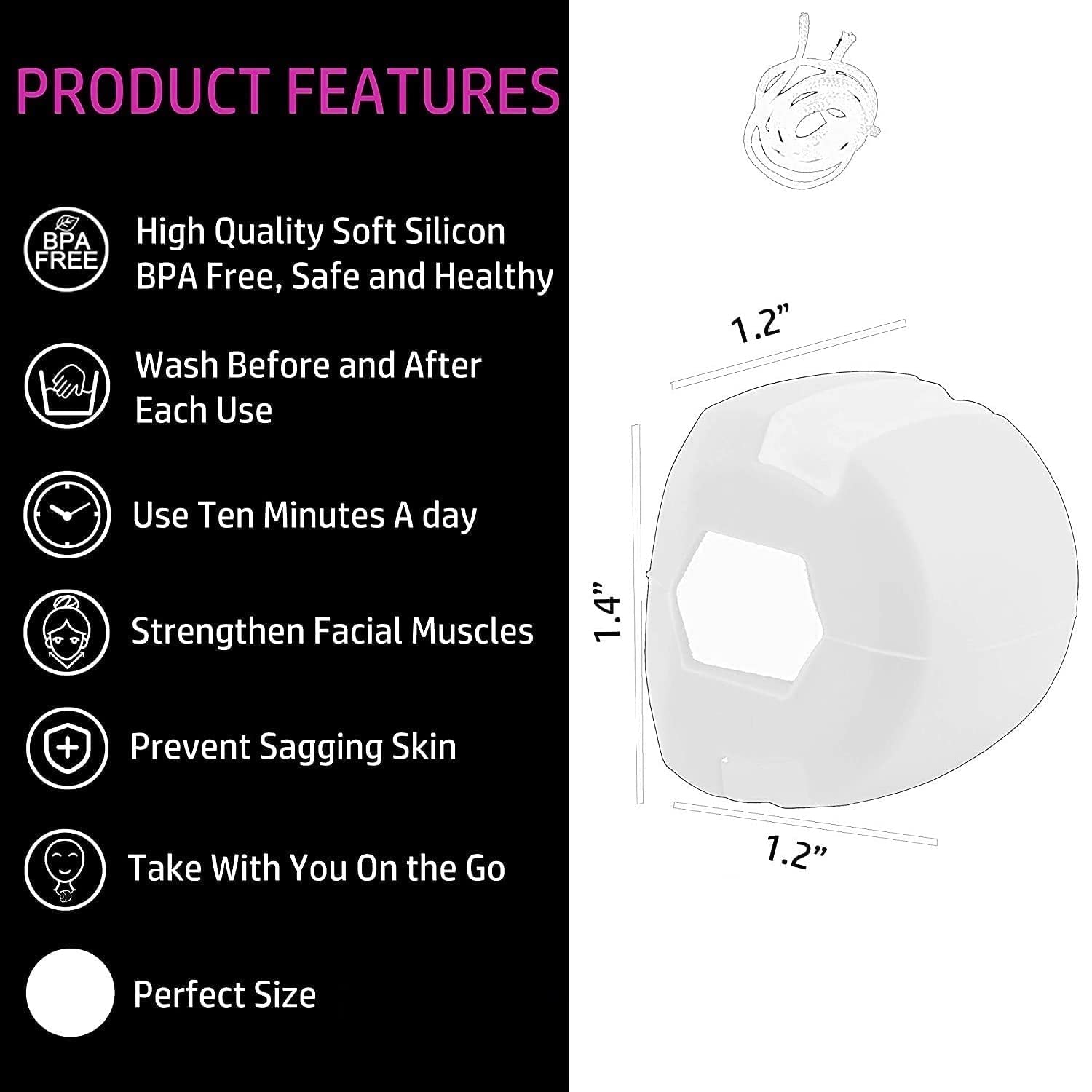 K.D ENTERPRISE - Pack of 2 Jawline Exerciser for Double Chin Reduction | Face Slimming Tool for Women & Men | Jawline Shaper to Tone and Define Your Face | Perfect for Home Workouts, Office Use, and Travel Fitness